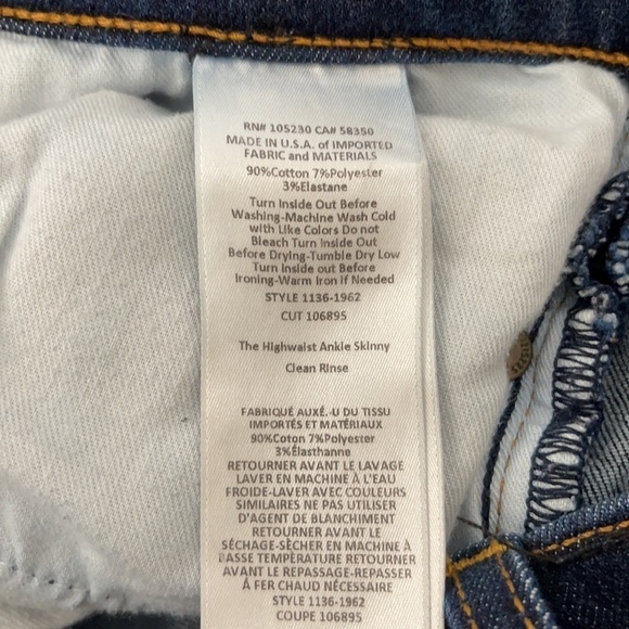 Current Elliott High Waist Dark Wash Stretch Skinny Cropped Jeans Sz 27 - Picture 4 of 4